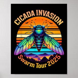 Cicada Brood Xiv Sommer Cicadas Schwarze Tour 2025 Poster