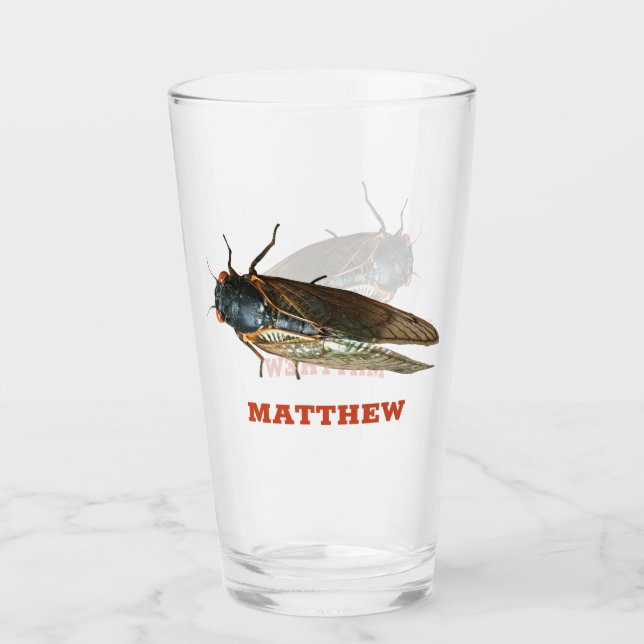 Cicada Bug, Insekt-Foto Personalisiert Glas (Vorderseite)