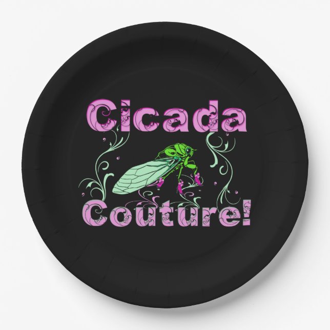 Cicada Bug - Niedliches Insektenlover Pappteller (Vorderseite)