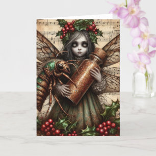 Cicada Christmas Fairy Collage Karte