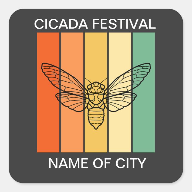 Cicada Festival 2024 Custom Quadratischer Aufkleber (Vorderseite)