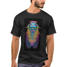 Cicada in leuchtenden Farben auf schwarz