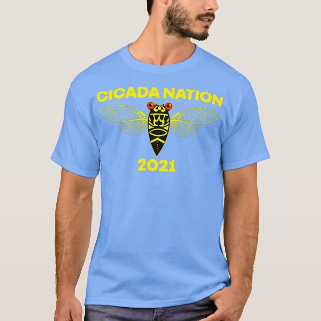 Cicada Nation 2021 Brood X Schwarz 17 Jahre Büste T-Shirt (Vorderseite)