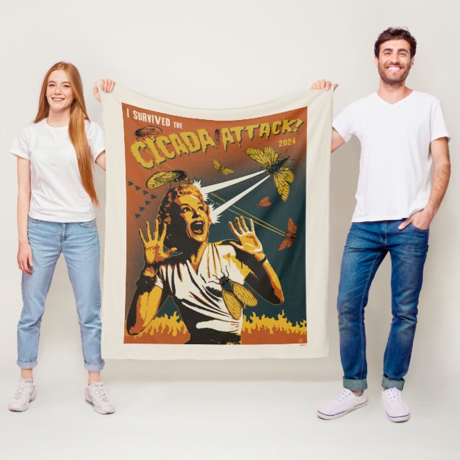 Cicada - Schrei-Lady 2024 Fleecedecke (Beispiel)