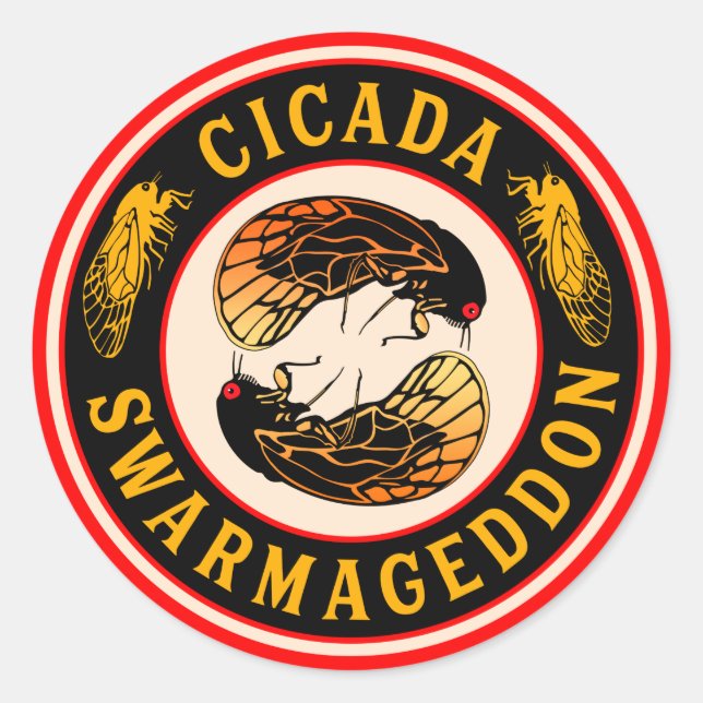 Cicada Swarmageddon Funny Cicadas sind zurück Runder Aufkleber (Vorderseite)