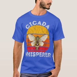 Cicada Whisperer Brood Insekt Retro Sonnenuntergan T-Shirt