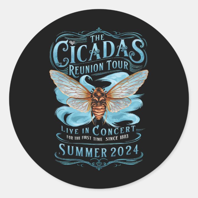 Cicada Wiedersehen U.S Tour 2024 Cicada Konzert Runder Aufkleber (Vorderseite)