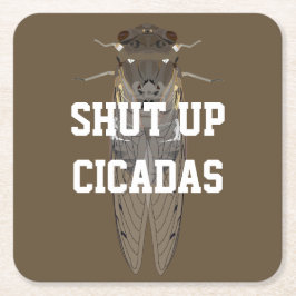 Cicadas beenden rechteckiger pappuntersetzer