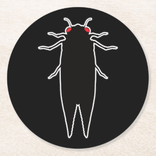 Cicadas Cicada Zombie Bugs - Entomologie Geek Runder Pappuntersetzer