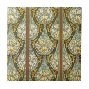 Cicadas & Lilies, Insekten Pflanze Blumenjugend Fliese