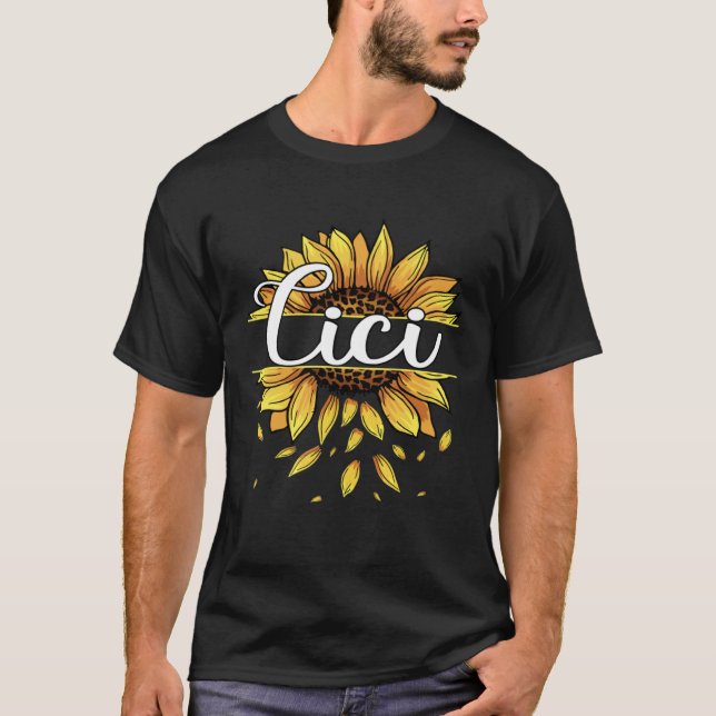 Cici mit blühblütengelben blühenden, grafischen Mü T-Shirt (Vorderseite)