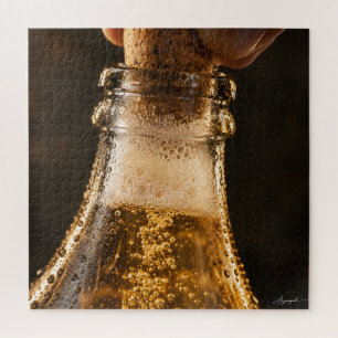 Ciderflaschen-Blasen-Makrofotografie
