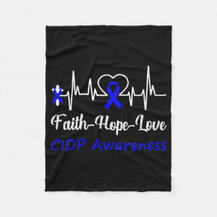 Cidp Awareness Heartbeat Christlicher Cross Faith Fleecedecke