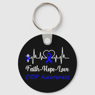 Cidp Awareness Heartbeat Christlicher Cross Faith  Schlüsselanhänger