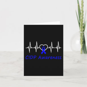 Cidp Awareness Heartbeat Liebe Blue Ribbon-Unterst Karte