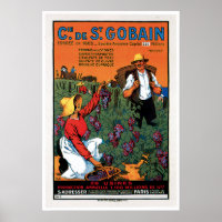 Cie De St.Gobain Grape Vintage Food Ad Art