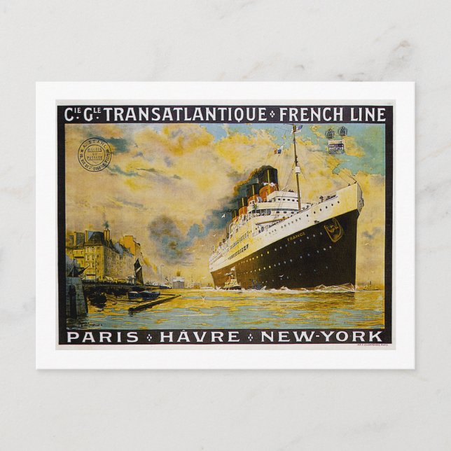 Cie. Gle. Transatlantische Kreuzfahrt Postkarte (Vorderseite)