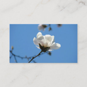 Ciel bleu de magnolia de cartes de visite blancs