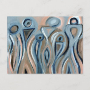 Ciel Blue Modern Abstrakt Art Postcard Postkarte