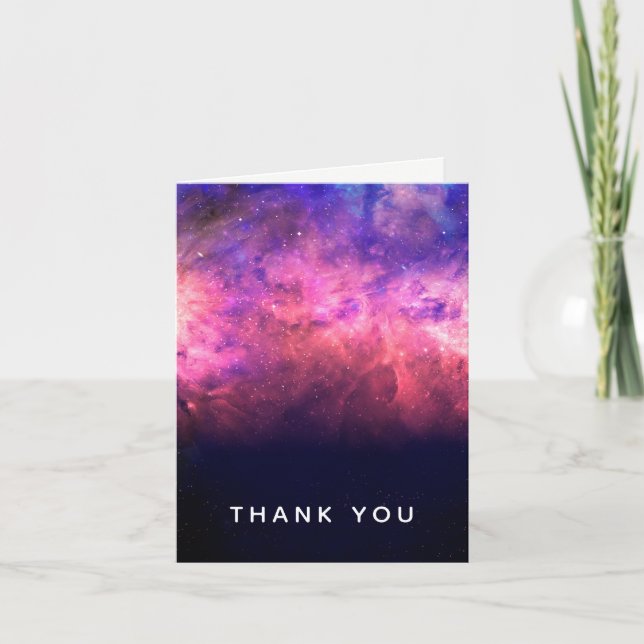 Ciel Cosmique Galaxie Étoilée Violet Rose Merci (Devant)