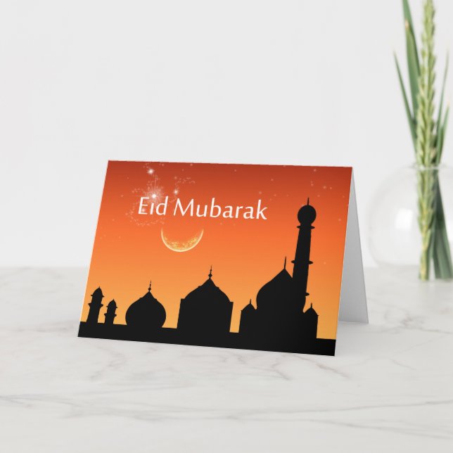 Ciel de soirée d'Eid - carte de voeux (Devant)