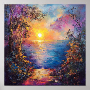 Ciel ensoleillé au coucher du soleil - Art mural p