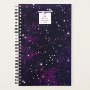 Ciel étoilé violet Galaxy Planificateur monogram