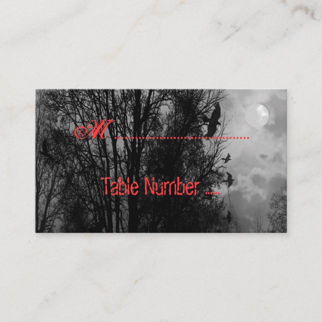 Ciel hanté noir blanc rouge Personnalisé Cartes de (Devant)
