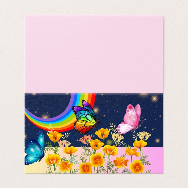 Ciel nocturne, arc-en-ciel, papillons et fleurs (Outside Unfolded)