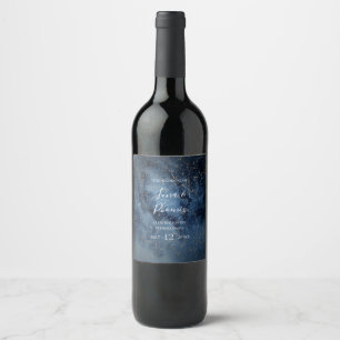 Ciel nocturne céleste   Étiquette de vin Mariage d