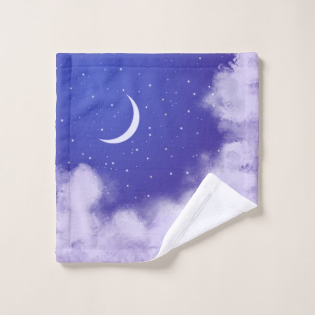 Ciel nocturne rêvé avec sac Crossbody Crescent Moo (Gant de toilette)