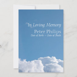 Ciel pacifique 1 Invitation à Faire-part funéraire