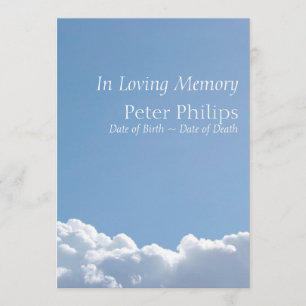 Ciel pacifique 3 Faire-part funéraire Invitation