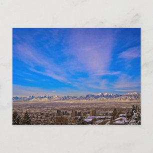 Ciel rose embrassé sur Salt Lake City, Utah Carte