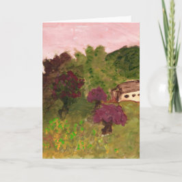 Ciel rose, Paysage, Maison, carte de note (Image 8