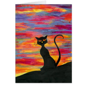 Ciel rouge la nuit, le plaisir du chat