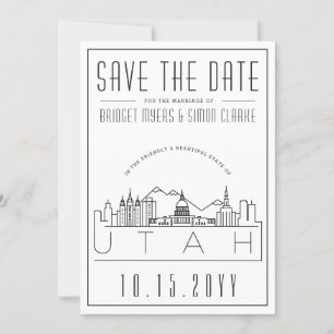 Ciel stylisé de la skyline de l'Utah pour carte de