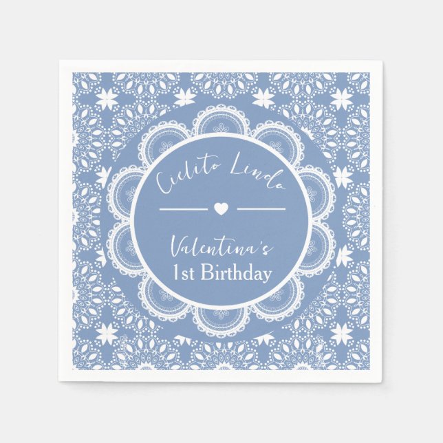 Cielito Lindo 1st Birthday Blue Serviette (Vorderseite)