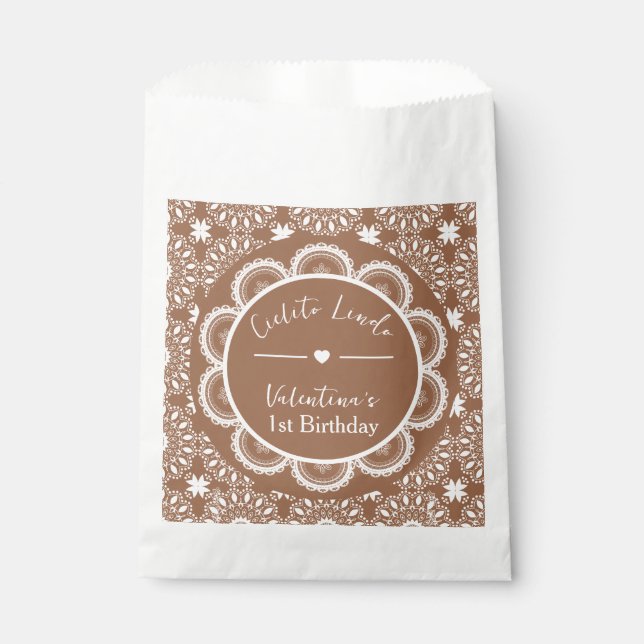 Cielito Lindo 1st Birthday Brown Geschenktütchen (Vorderseite)