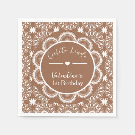 Cielito Lindo 1st Birthday Brown Serviette