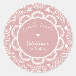 Cielito Lindo 1st Birthday Pink Runder Aufkleber