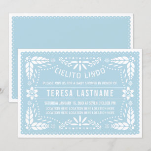 Cielito Lindo Baby Blue Mexican Art Babydusche Einladung
