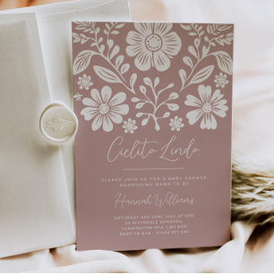 Cielito Lindo Baby Dusche Rosa Einladung