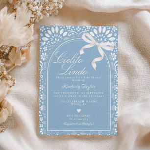 Cielito Lindo Baby Shower Blau Papel Picado Einladung