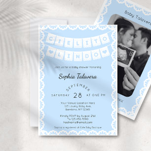 Cielito Lindo Baby shower bleu Invitation