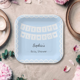 Cielito Lindo Baby Shower Blue Paper Plate Pappteller