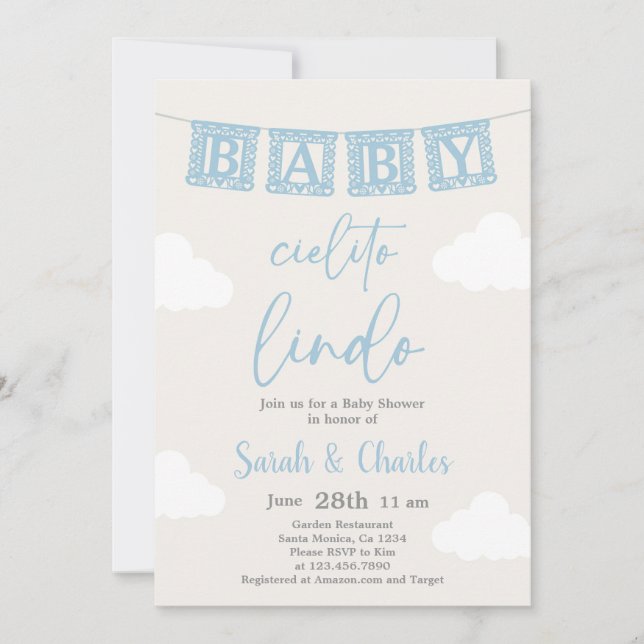 Cielito Lindo Baby Shower Boy Einladung (Vorderseite)