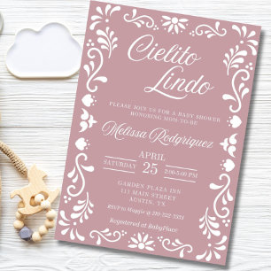 Cielito Lindo Baby Shower Einladung, Dusty Pink Einladung