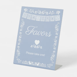 Cielito Lindo Baby Shower Favors Dusty Blue Sockelschild
