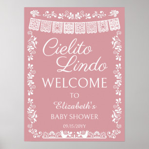 Cielito Lindo Baby Shower Willkommensgruß Rosa Poster